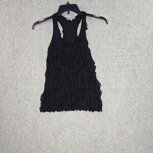 Julies Closet Black Textured Sleeveless Tank Top Size S